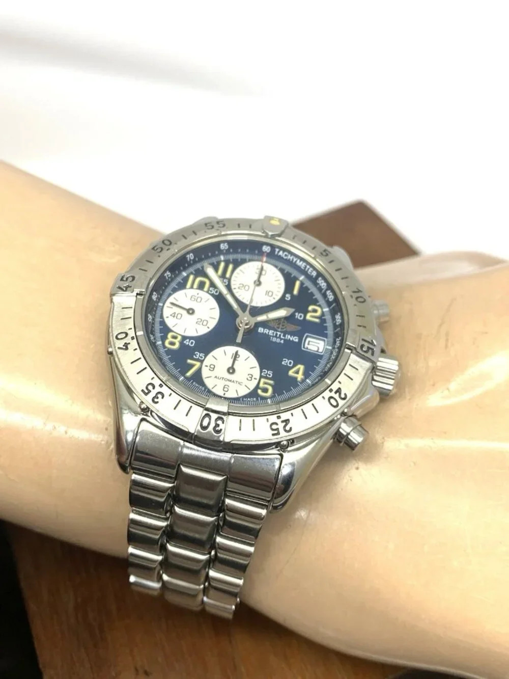 Breitling Men's Watch A13035.1 Swiss Automatic Chronograph Blue Dial Steel 41mm